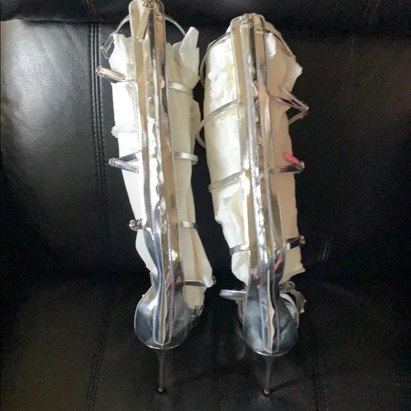 Giuseppe Zanotti Silver Strappy Heels - Picture 3 of 5